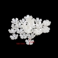 Dettaglio di fiori di perle bianche da 14mm con foro 1,5mm per creazione di gioielli - Fiore a cinque petali (14mm) / 20 Pezzi/Confezione