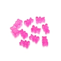 Group of ten translucent pink resin gummy bear charms for DIY jewelry and hair crafts - 10 Pieces Pack / Translucent Rose Red