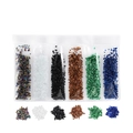 DIY glass sand set in six colors including iridescent, black, and bronze for resin crafts - 1 Pack (1-3mm, 30g) / Multicolor (QCR10128-005)