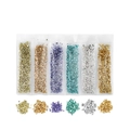 6-color set of metallic crushed glass glitter for DIY crafts and nail art decoration - 1 Pack (1-3mm, 30g) / Light Mixed Colors (QCR10128-006)