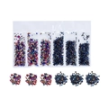 AB glass crushed stones in six assorted colors for DIY resin and nail art decoration - 1 Pack (1-3mm, 30g) / Dark Blue Series (QCR10128-008)