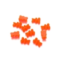High-quality detail shot of orange resin gummy bear charms for DIY jewelry crafts - 10 Pieces Pack / Orange