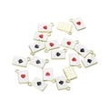 Pendentifs as de cœur et de pique dorés pour la création de bijoux et bricolage - Style Mixte / Lot de 10 / Rose vif