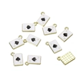 Pendentifs cartes de poker As de Pique en alliage avec émail blanc pour bijoux DIY - As de Pique / Lot de 10 / Noir