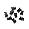 Macro shot of glossy black resin bear-shaped charms for DIY jewelry making - 10 Pieces Pack / Black