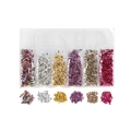 Set of 6 colorful crushed glass glitter sand for DIY resin and nail art decoration - 1 Pack (1-3mm, 30g) / Warm Tone Mixed (QCR10128-003)