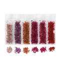 Six-color metallic crushed glass sand set for DIY crafts in shades of red and pink - 1 Pack (1-3mm, 30g) / Pink and Purple Series (QCR10128-004)