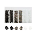 DIY iridescent crushed glass sand in black, aurora, and white for resin and nail art - 1 Pack (1-3mm, 30g) / Black and White Series