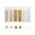 Three-color crushed glass set in silver, gold and AB iridescent for DIY resin art and crafts - 1 Pack (1-3mm, 30g) / Gold and Silver Series Type 3