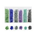 Set of 6 colorful crushed glass gravel pieces for DIY resin and nail art decoration - 1 Pack (1-3mm, 30g) / Blue & Green Series