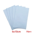 50 pieces of light blue 6x10cm silver polishing cloths with decorative serrated edges - Large Style / Light Blue