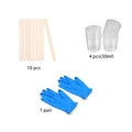 Kit resina DIY con bastoncini, misurini da 30ml e guanti in nitrile blu - Set Di Strumenti Di Miscelazione Fai Da Te (Con Coppe Bastoncini E Guanti)