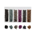 6-color set of crushed AB glass stones for DIY resin filling and micro landscaping - 1 Pack (1-3mm, 30g) / Dark Colors