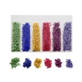 Vibrant six-color metallic crushed glass stones for DIY crafts and nail art resin filling - 1 Pack (1-3mm, 30g) / Rainbow Tones