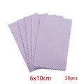Lavender microfiber jewelry cleaning cloth 50pcs set with 6x10cm serrated edge design - Large Style / Purple