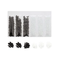 Irregular black and AB white crushed glass flakes in a six-grid box for DIY nail art - 1 Pack (1-3mm, 30g) / Black and White Series Type 2