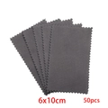 Set of 50 grey 6x10cm microfiber jewelry cleaning cloths with zigzag edges - Large Style / Dark Gray