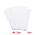 Set of 50 white 6x10cm microfiber jewelry polishing cloths with serrated edges - Large Style / White