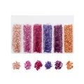 DIY colorful crushed glass set in 6 shades including rose gold pink lavender and orange - 1 Pack (1-3mm, 30g) / Pink Series
