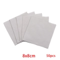 50pcs grey microfiber silver cleaning cloth set 8x8cm for jewelry and watch care - Medium Style / Light Gray