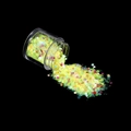 Macro shot of mixed fluorescent yellow glitter and colorful sequins pouring from a jar - Colorful / 1 Bottle (16g)