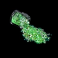 Macro shot of green holographic nail glitter with butterfly and hexagon shapes for DIY arts - Green Forest / 1 Bottle (16g)