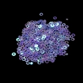 Macro detail of iridescent purple round sequins for DIY crafts and nail art decoration - Purple Ring Sequins / 20g/Pack