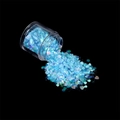 Macro-opname van laserblauwe holografische nagelkunst lovertjes en glitter in een potje - Hart van de Oceaan / 1 Fles (16g)