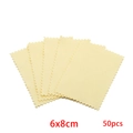 Set of 50 light yellow 6x8cm microfiber jewelry cleaning cloths with serrated edges - Small Style / Yellow