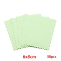 50pcs light green jewelry cleaning cloth in 6x8cm size with sawtooth edges - Small Style / Green