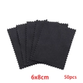 50pcs set of black 6x8cm microfiber jewelry cleaning cloths with serrated edges - Small Style / Black