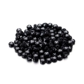 Close-up of black acrylic round alphabet beads with white letter A for DIY jewelry making - Black Round White Letter A / 100pcs Pack