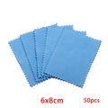 50pcs of 6x8cm blue microfiber jewelry cleaning cloths with serrated edges for silver - Small Style / Dark Blue