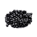 Macro detail of black acrylic beads with white letter C for DIY jewelry making and crafts - Black Round White Letter C / 100pcs Pack