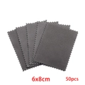 50 pieces of grey 6x8cm microfiber jewelry polishing cloths with sawtooth edges - Small Style / Dark Gray