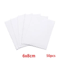 50pcs pack of white 6x8cm microfiber jewelry polishing cloths with serrated edges - Small Style / White
