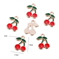 Rote Kirsch-Emaille-Anhänger für DIY-Schmuck, Legierung Anhänger Größe 13mm mal 18mm - Kirsche / 10er Pack