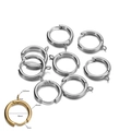 Detail of 10mm gold and silver stainless steel earring hoops with sizing measurements - Cross Weld / 10 Pieces Pack / Silver