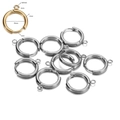 Detailed size diagram of 1mm thick stainless steel hoop earrings with 10mm inner diameter - Flat Weld / 10 Pieces Pack / Silver