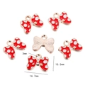 Rot-weiße gepunktete Schleife-Anhänger aus Legierung für DIY-Halsketten und Anhänger - Rot und Weiß Schleife / 10er Pack