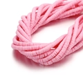 Macro shot of 6mm pink polymer clay heishi beads for DIY jewelry making - 6mm/40cm / Pink