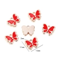 Rote Emaille Schmetterling Anhänger aus Goldlegierung in 13x11mm Größe für DIY Schmuck - Schmetterling / 10er Pack