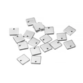 Colgantes cuadrados de acero inoxidable pulido con agujeros pretaladrados para joyas DIY - Plateado