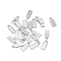 50 colgantes rectangulares de acero inoxidable 4x11mm para joyería artesanal - 4x11mm (50 Piezas/Paquete) / Oro blanco