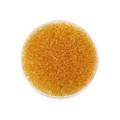 Makroaufnahme von 2mm transparenten gelben Glasperlen für die Schmuckherstellung - 1800 Stück/Packung (2mm/18g) / Gelb