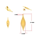 Golden leaf-shaped earring studs with spiral texture and hanging loop for DIY jewelry - Spindle Shape / 10 Pieces Pack / Gold