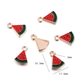 Wassermelonen-Anhänger aus Legierung in Rot für DIY-Schmuckherstellung 16x11mm - Wassermelone Rot / 10er Pack