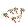 Kokosnussbaum-Anhänger aus Legierung mit grünem und rotem Emaille für DIY-Schmuck - Palme / 10er Pack