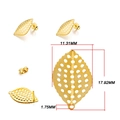 Gold leaf-shaped stainless steel earring studs with hollow cutouts and size markings - Hollow Large Leaf / 10 Pieces Pack / Gold