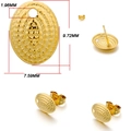 Composants boucles d'oreilles ovales dorés en acier inox 304 avec texture et trou - Ovale Texturé / Lot de 10 / Or